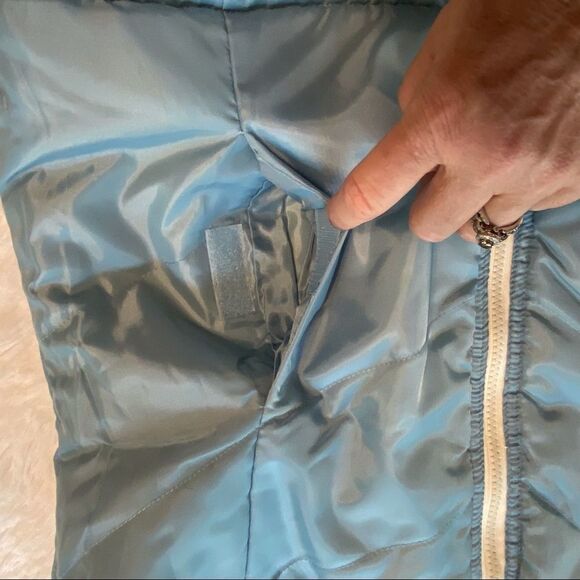 Ruff Hewn Reversible Zipper Down Vest Cream and Blue Size Large - Picture 7 of 9